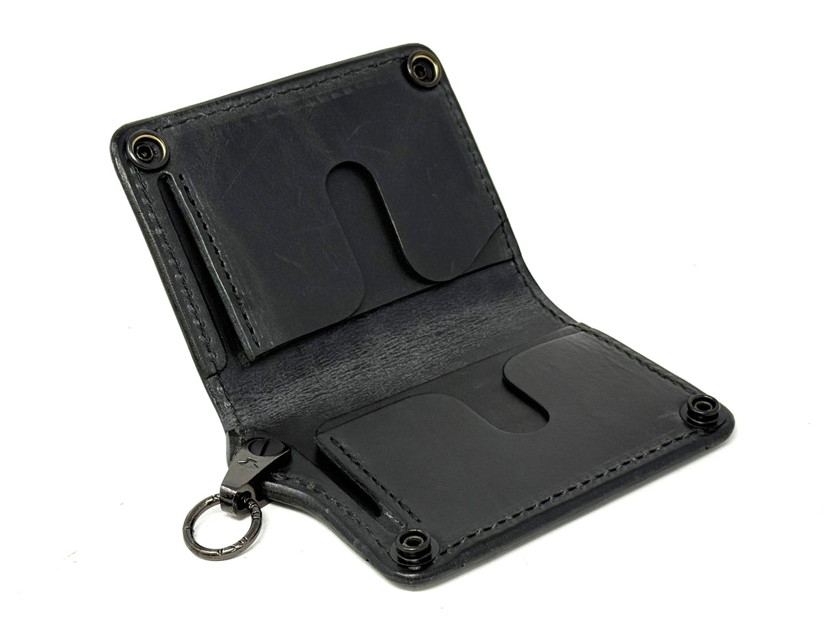 Anvil 5G Mini Long Wallet - Black/Gold Alligator Cloaca