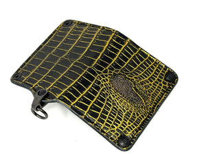 Anvil 5G Mini Long Wallet - Black/Gold Alligator Cloaca