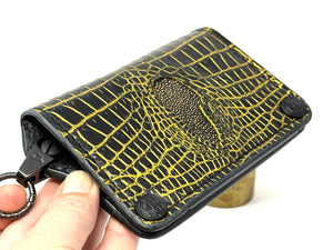 Anvil 5G Mini Long Wallet - Black/Gold Alligator Cloaca