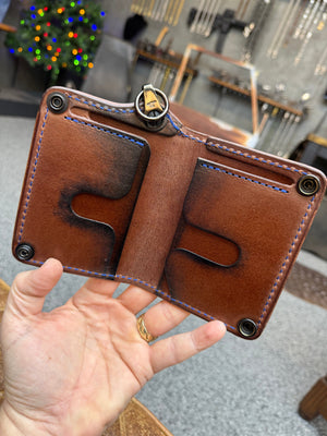 Anvil 5G Mini Long Wallet -  Blue/Black Alligator - Anvil Customs