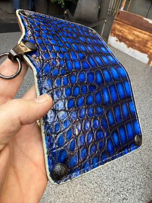Anvil 5G Mini Long Wallet -  Blue/Black Alligator - Anvil Customs