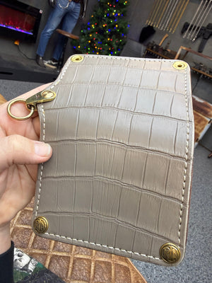 Anvil 5G Mini Long Wallet -  Clay Gray Alligator - Anvil Customs