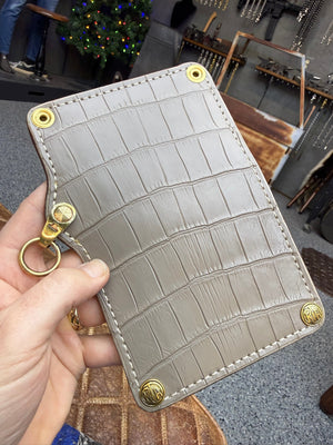 Anvil 5G Mini Long Wallet -  Clay Gray Alligator - Anvil Customs
