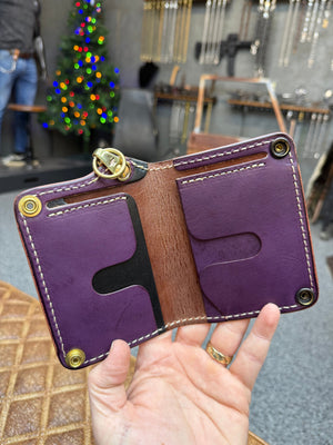 Anvil 5G Mini Long Wallet -  Clay Gray Alligator - Anvil Customs