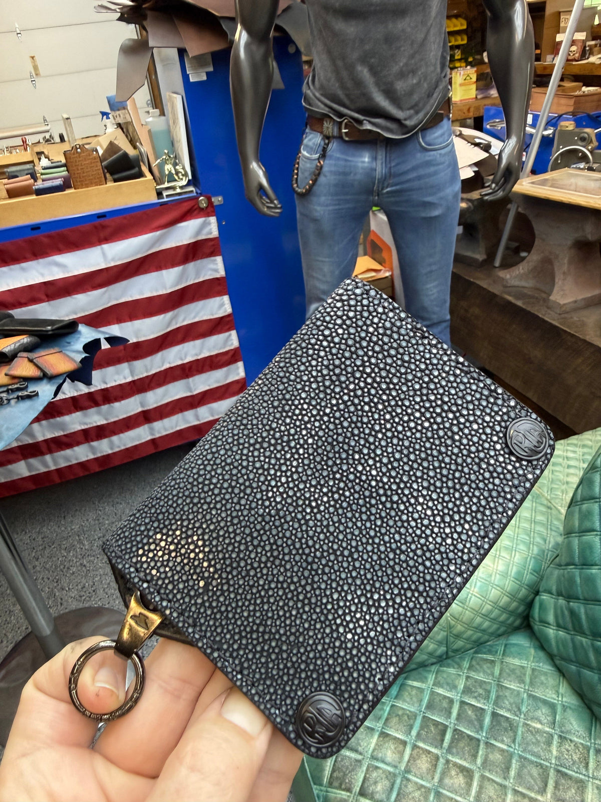 Anvil 5G Mini Long Wallet - GunMetal Black Stingray