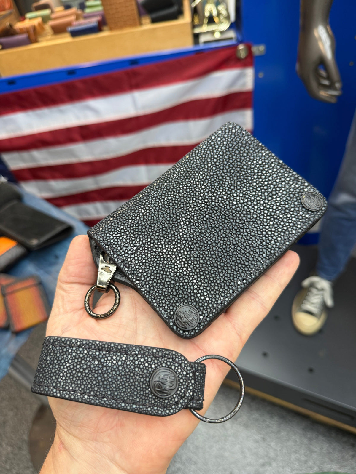 Anvil 5G Mini Long Wallet - GunMetal Black Stingray