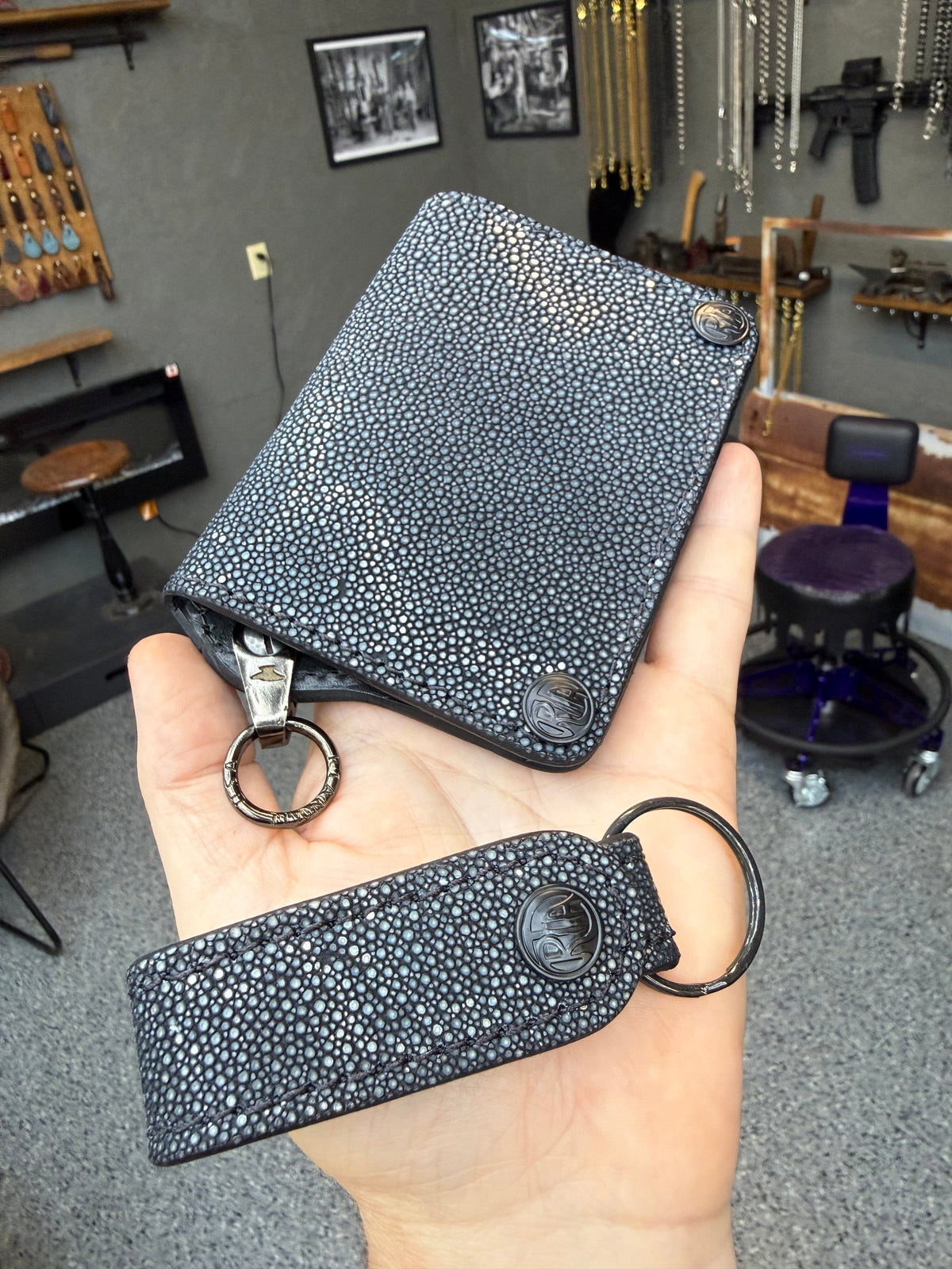 Anvil 5G Mini Long Wallet - GunMetal Black Stingray