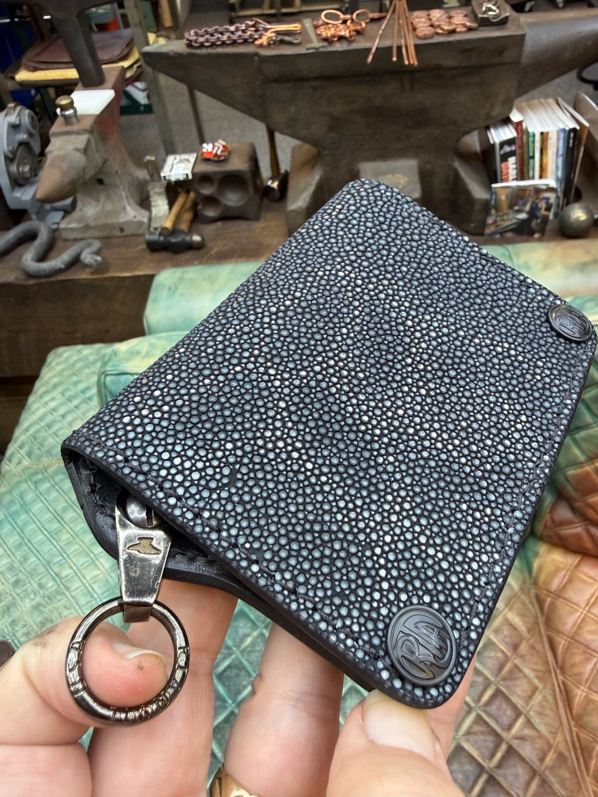 Anvil 5G Mini Long Wallet - GunMetal Black Stingray
