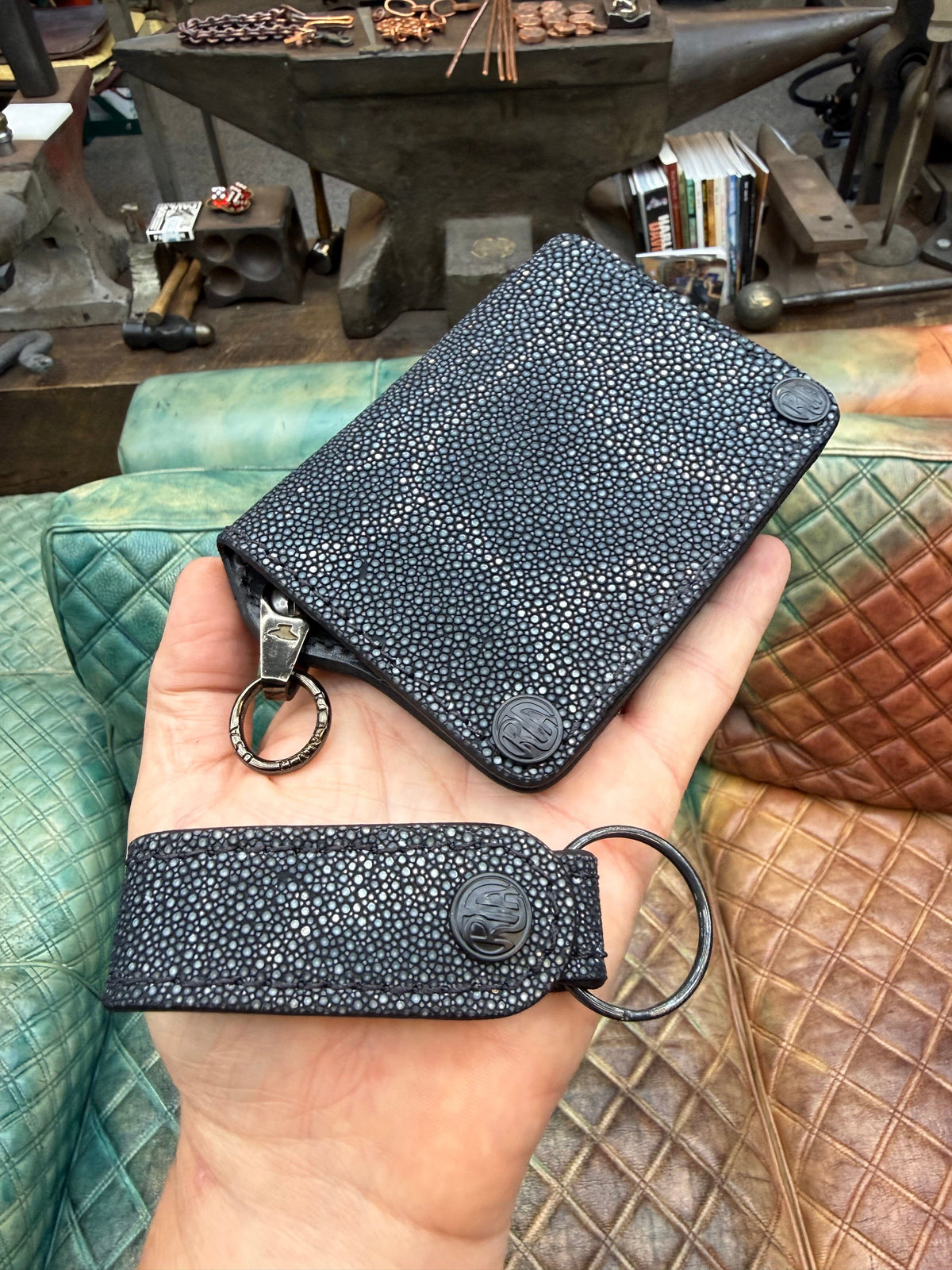 Anvil 5G Mini Long Wallet - GunMetal Black Stingray