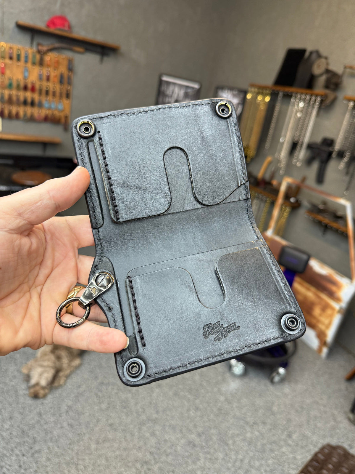 Anvil 5G Mini Long Wallet - GunMetal Black Stingray