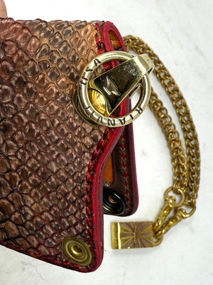 Anvil 5G Mini Long Wallet -  Matte Vintage Red Python