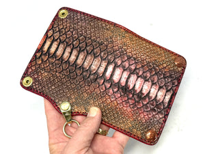 Anvil 5G Mini Long Wallet -  Matte Vintage Red Python