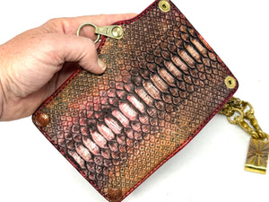 Anvil 5G Mini Long Wallet -  Matte Vintage Red Python