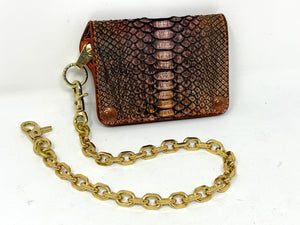 Anvil 5G Mini Long Wallet - Matte ‘Worn Red’ Python