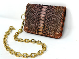 Anvil 5G Mini Long Wallet - Matte ‘Worn Red’ Python