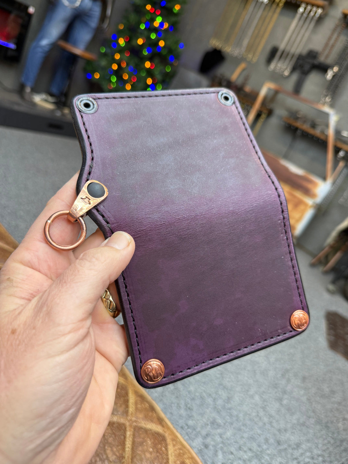 Anvil 5G Mini Long Wallet -  Purple Hermann Oak - Anvil Customs