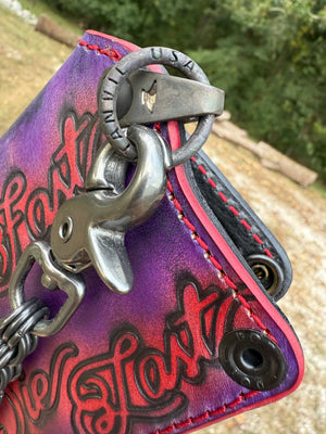 Anvil 5G Mini Long Wallet -  Purple Red RideFast Skully