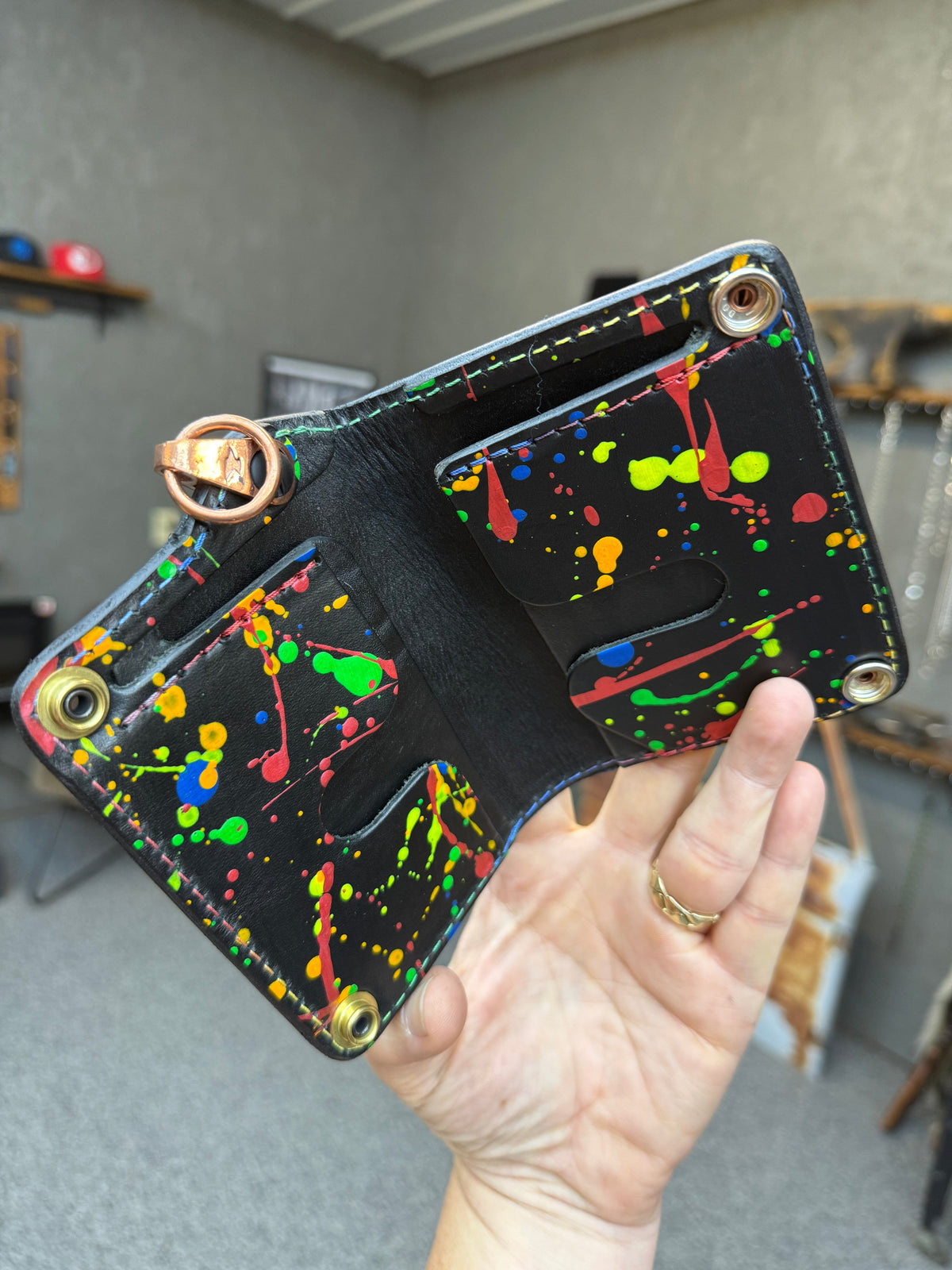 Anvil 5G Mini Long Wallet -  Purple/Gold Alligator - Anvil Customs