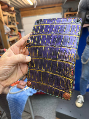 Anvil 5G Mini Long Wallet -  Purple/Gold Alligator - Anvil Customs