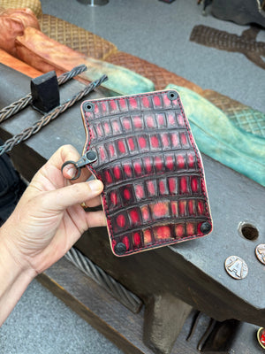 Anvil 5G Mini Long Wallet -  Red/Black Alligator