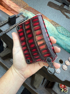 Anvil 5G Mini Long Wallet -  Red/Black Alligator