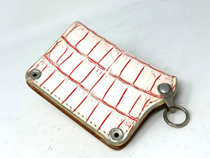 Anvil 5G Mini Long Wallet -  White/Red Alligator