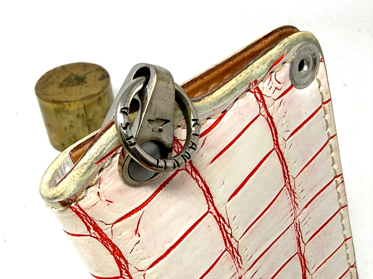 Anvil 5G Mini Long Wallet -  White/Red Alligator