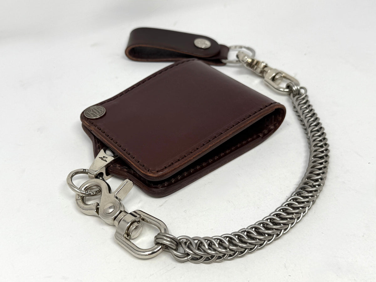 ANVIL Bifold Leather Chain Wallet - Brown 5G