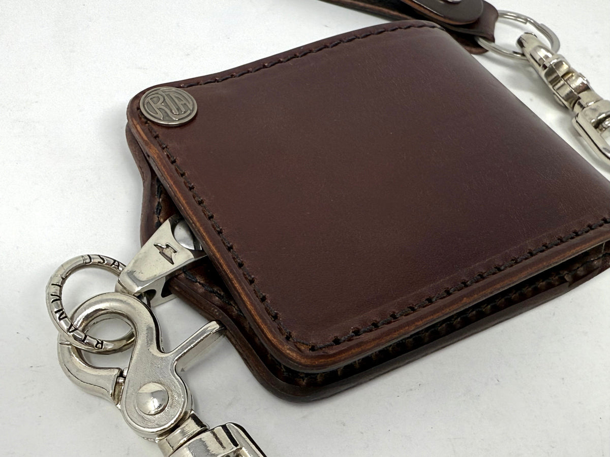 ANVIL Bifold Leather Chain Wallet - Brown 5G