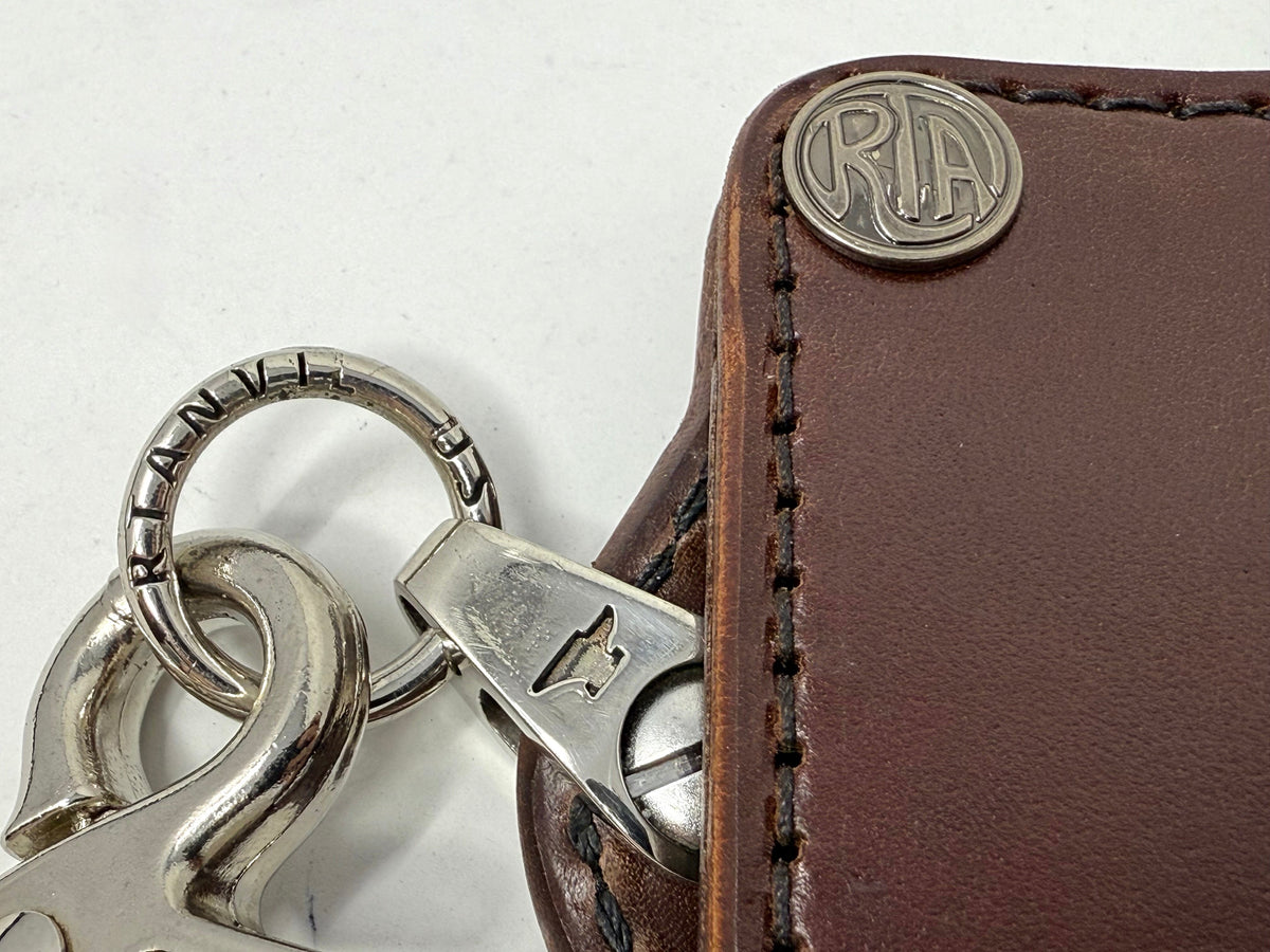 ANVIL Bifold Leather Chain Wallet - Brown 5G