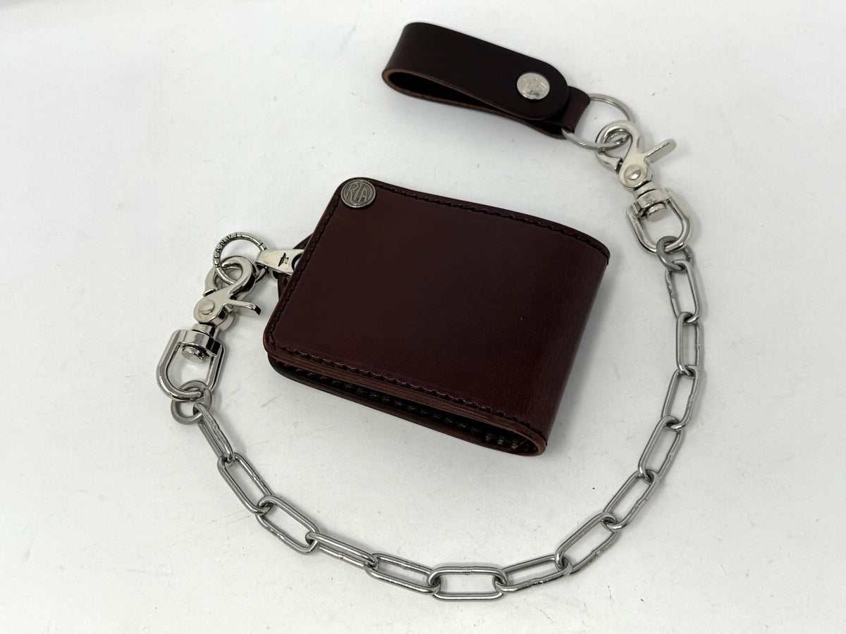ANVIL Bifold Leather Chain Wallet - Brown 5G