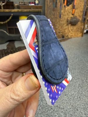 Anvil Cash Clamp Wallet:  Nubuck Navy Alligator