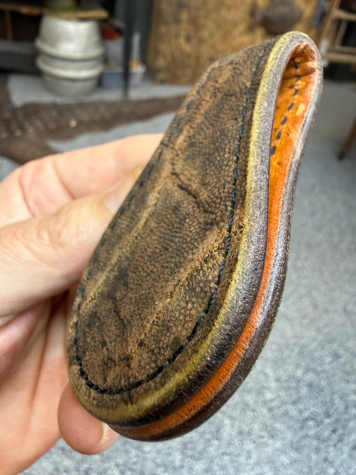 Anvil Cash Clamp Wallet:  Patina Elephant