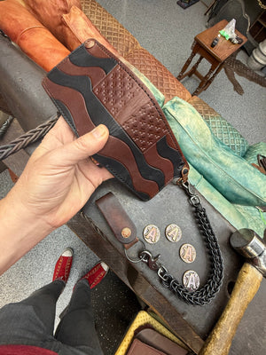 Anvil Old Glory Bifold Leather Chain Wallet w/Wallet Chain & Loop