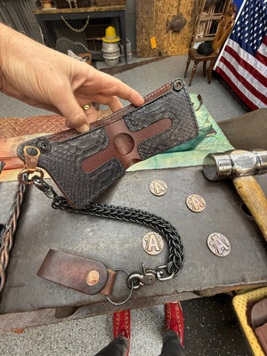 Anvil Old Glory Bifold Leather Chain Wallet w/Wallet Chain & Loop