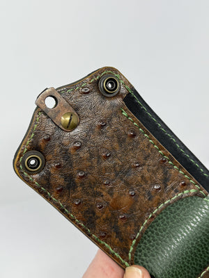 Bifold Leather Chain Wallet - Chromium Stingray