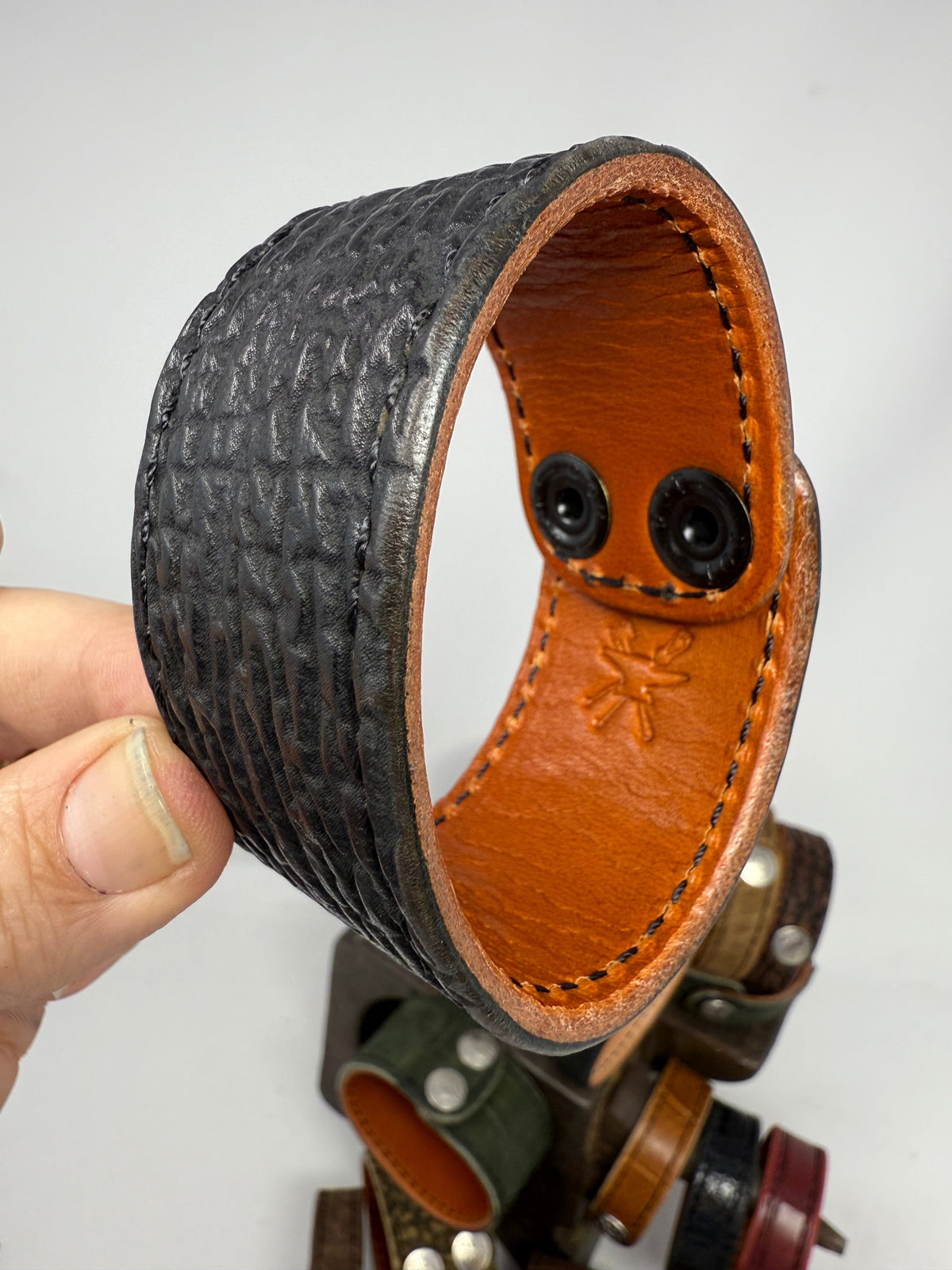 Black Shark Leather Bracelet / Cuff