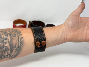 Black Shark Leather Bracelet / Cuff