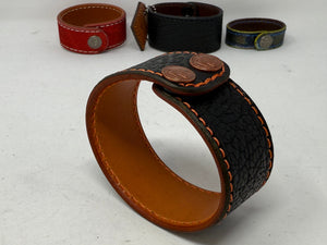 Black Shark Leather Bracelet / Cuff