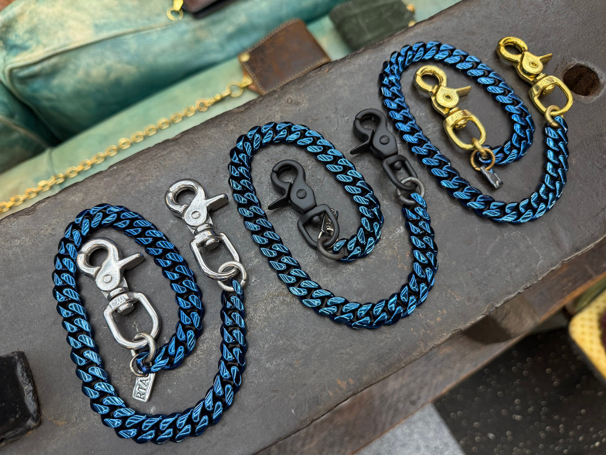 Blue Chrome Anvil Wallet Chain - RTANVIL Original