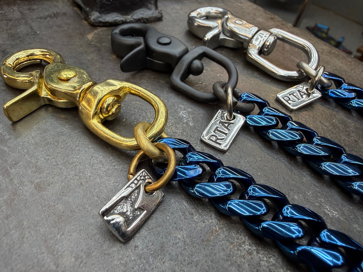 Blue Chrome Anvil Wallet Chain - RTANVIL Original