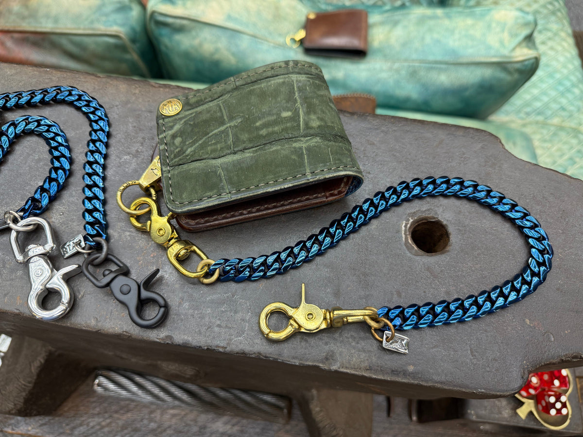 Blue Chrome Anvil Wallet Chain - RTANVIL Original