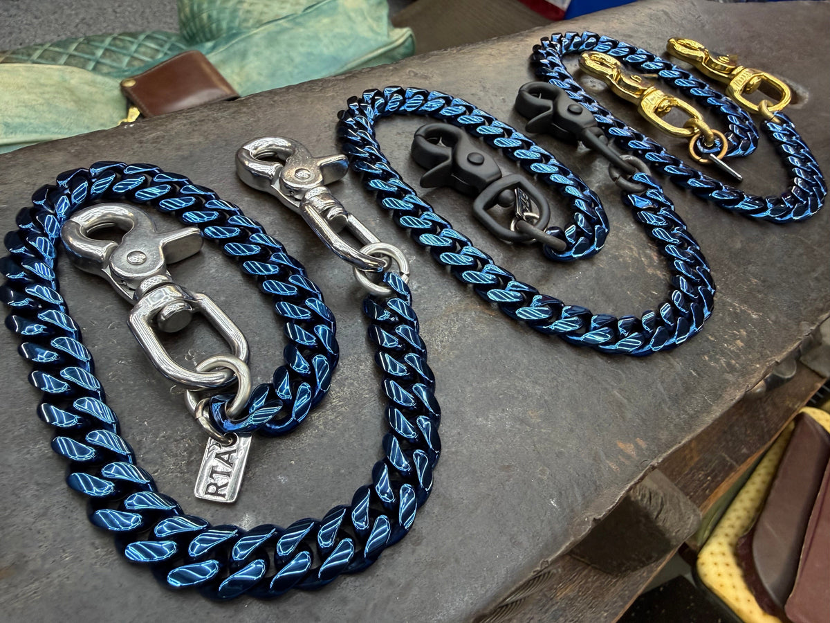 Blue Chrome Anvil Wallet Chain - RTANVIL Original