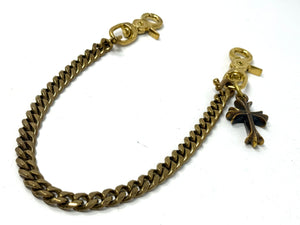 Brass Cuban Wallet Chain w/ Patonce Cross