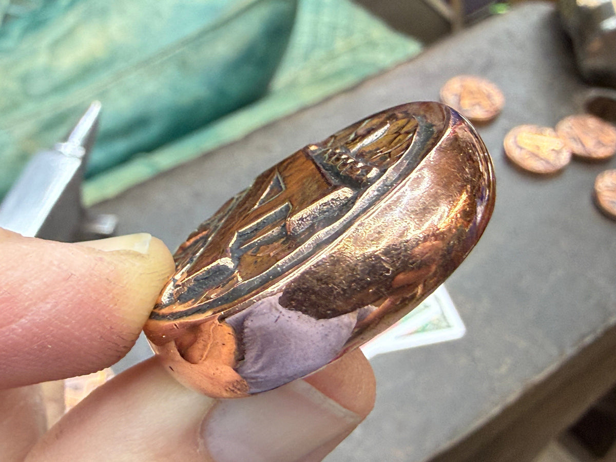 Copper Anvil Poker Card Guard