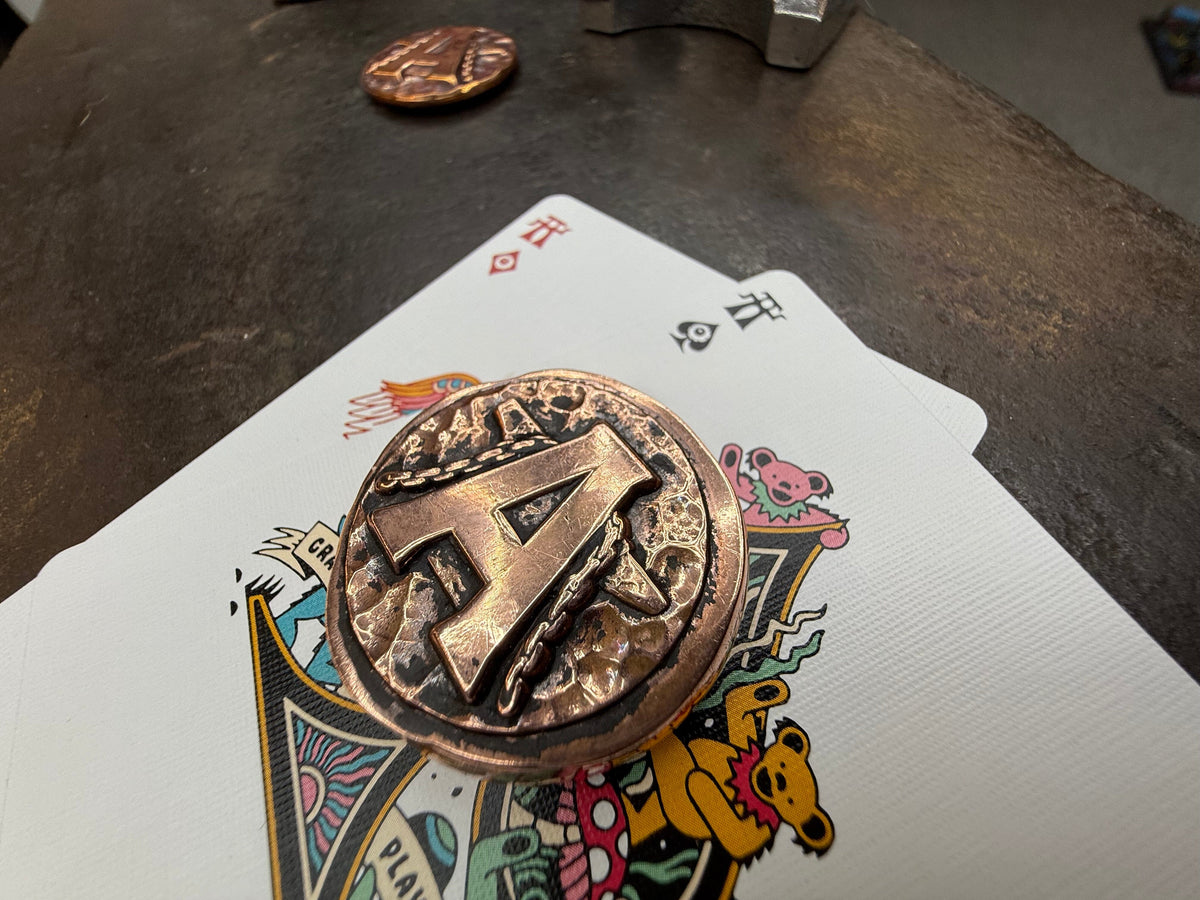 Copper Anvil Poker Card Guard