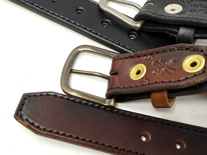 Custom Leather Belt - 2 Ply Stitched Gun Belt