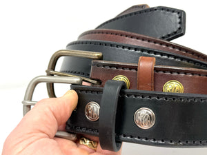 Custom Leather Belt - 2 Ply Stitched Gun Belt