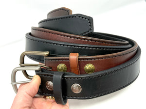 Custom Leather Belt - 2 Ply Stitched Gun Belt