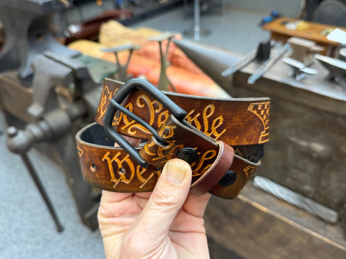 Custom Leather Belt - We The People